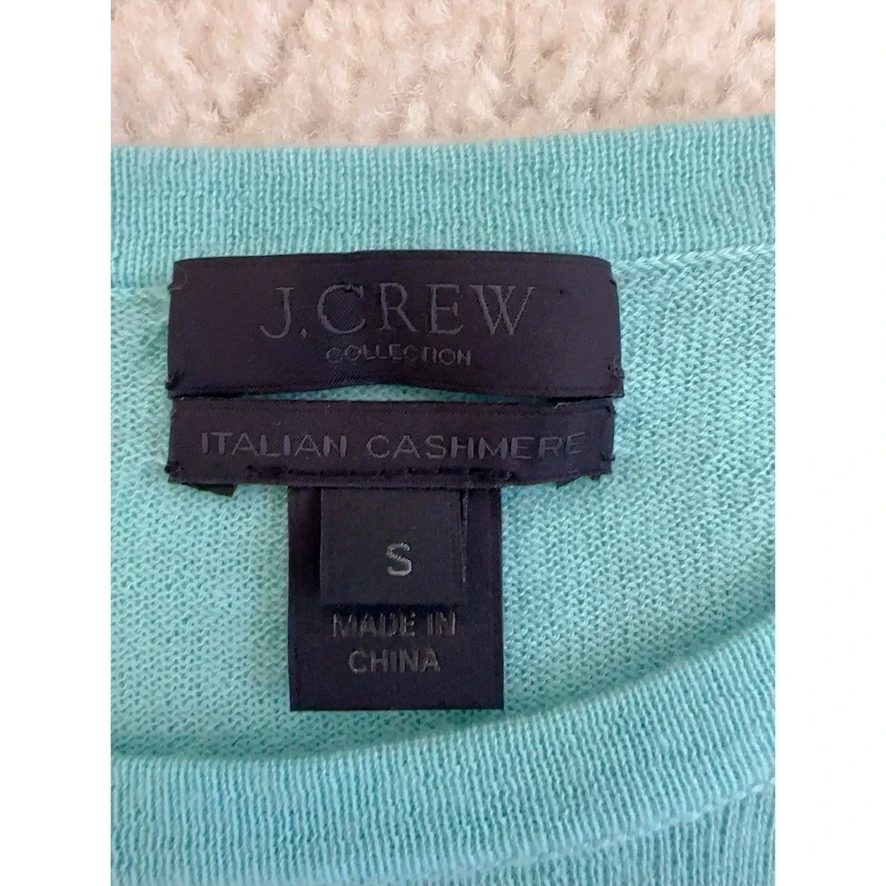J. Crew Collection Italian Cashmere Teal Sweater Small Long Sleeve Pullover